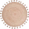 Else Hand-Braided Jute Tassel Large Round Rug, Natural - Rugs - 1 - thumbnail