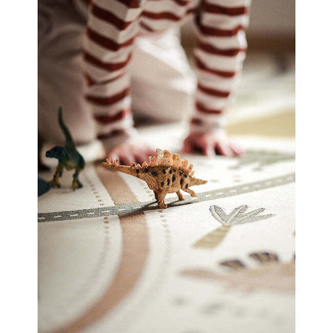 Flat Woven Graphic Print Rectangular Play Rug, Little Jurasic - Rugs - 5