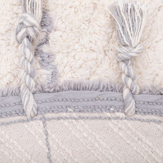 Come Braided Tassel Round Rug, Grey - Rugs - 4