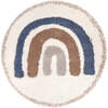 Bohemian Rainbow Round Rug, Blue & Multicolors - Rugs - 1 - thumbnail