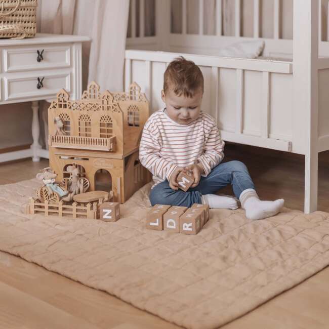 Anna Quilt Rectangular Baby Relax Mat, Terracotta Lave - Blankets - 3