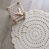 Alma Hand-Crocheted Scalloped Round Rug, Raw White - Rugs - 2