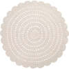 Alma Hand-Crocheted Scalloped Large Round Rug, Raw White - Rugs - 1 - thumbnail