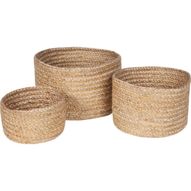 Abha Jute Storage Baskets, Natural (Set Of 3)