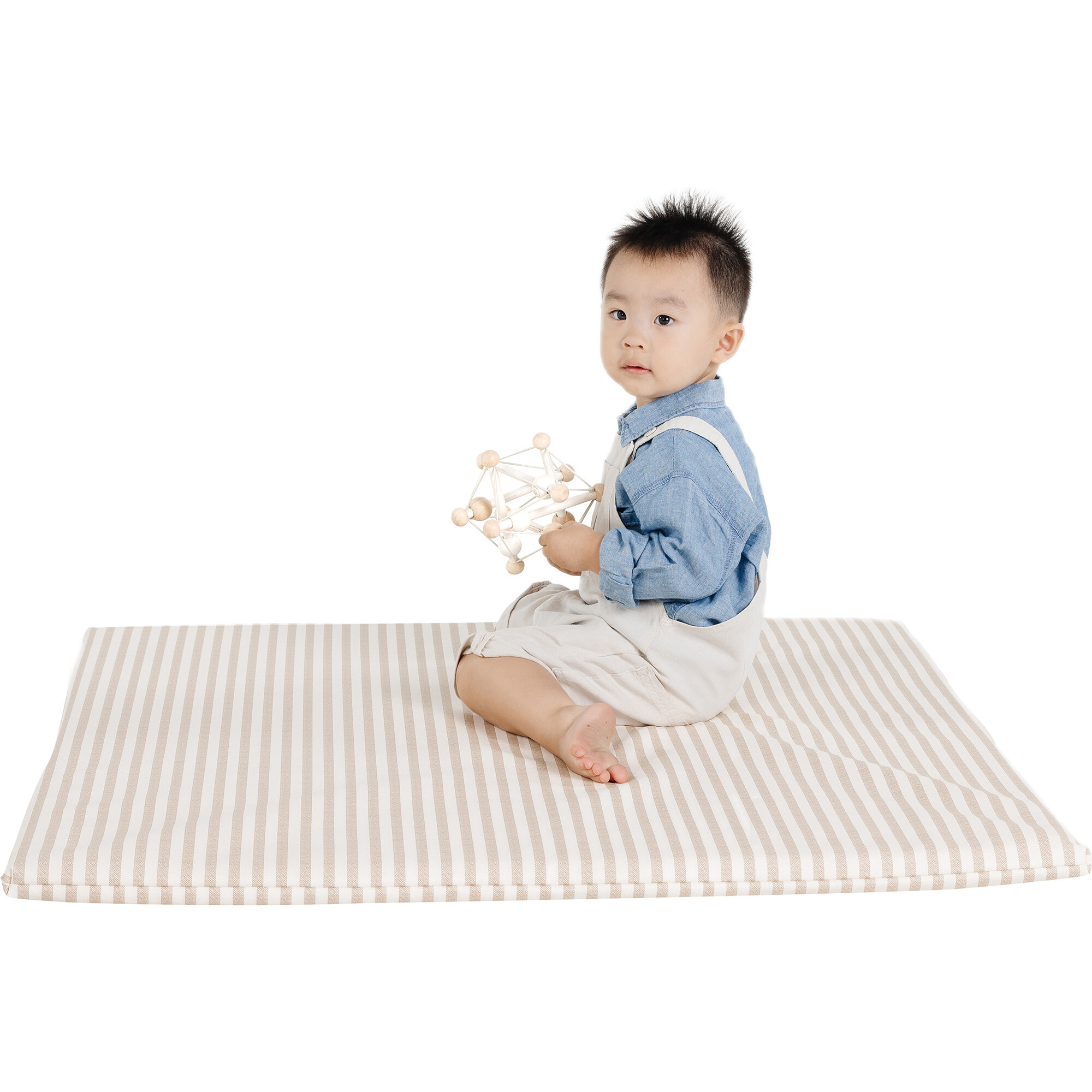 Mini Square Padded Mat, Café Stripe - Playmats - 1
