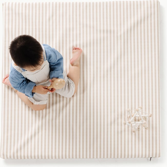 Mini Square Padded Mat, Café Stripe - Playmats - 4