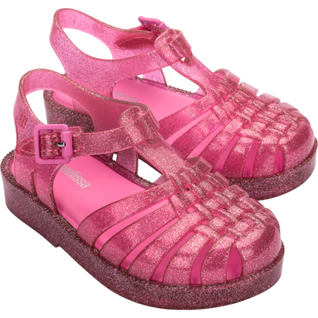 Possession Shiny BB Sandals, Glitter Pink