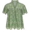 Women's Liv Embroidered Swing Top, Mint - Blouses - 1 - thumbnail