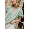 Women's Liv Embroidered Swing Top, Mint - Blouses - 2