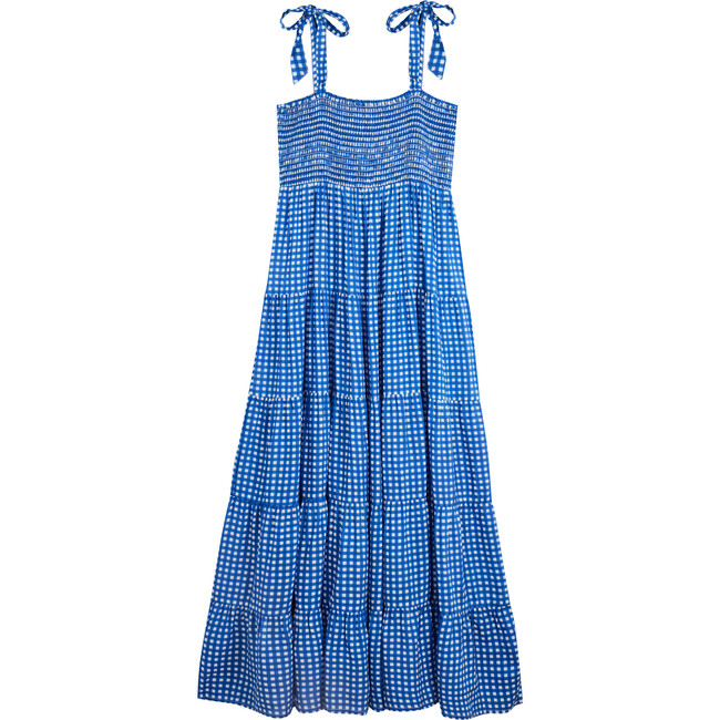 Maisonette x Roma Women's Sisi Smocked Dress, Blue Gingham