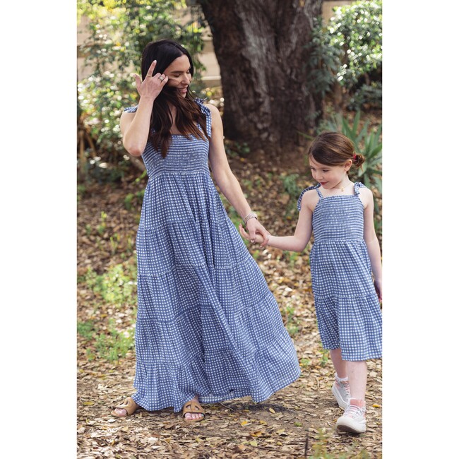 Maisonette x Roma Girls Sisi Smocked Dress, Blue Gingham - Dresses - 4