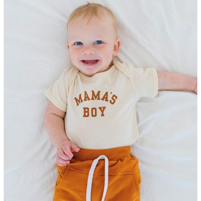 Mama's Boy Short Sleeve Bodysuit, Natural - Onesies - 2