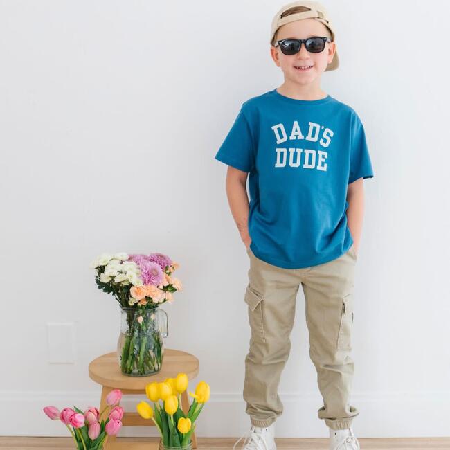 Dad's Dude Short Sleeve T-Shirt, Indigo - T-Shirts - 3