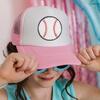 Baseball Patch Trucker Hat, Pink - Hats - 2