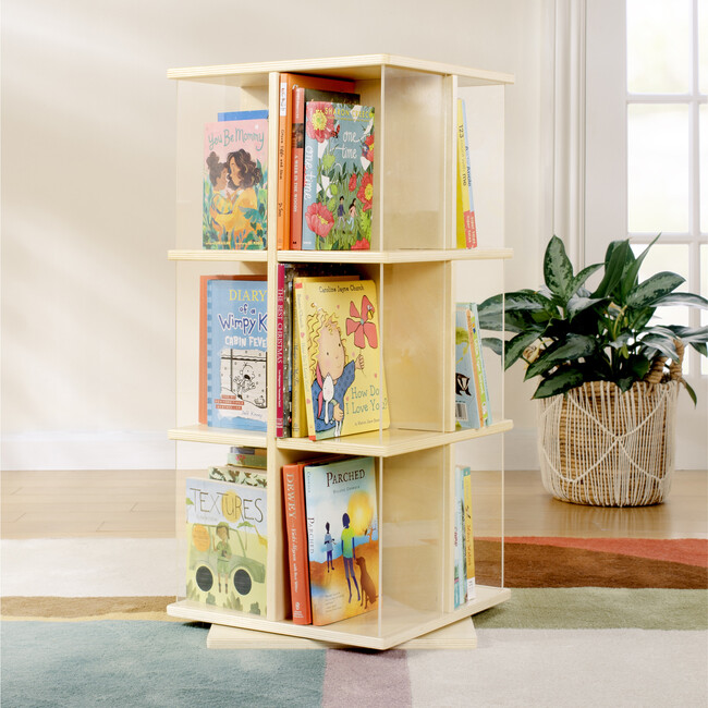 EdQ Rotating Book Display 3 Tier - Natural - Bookcases - 2