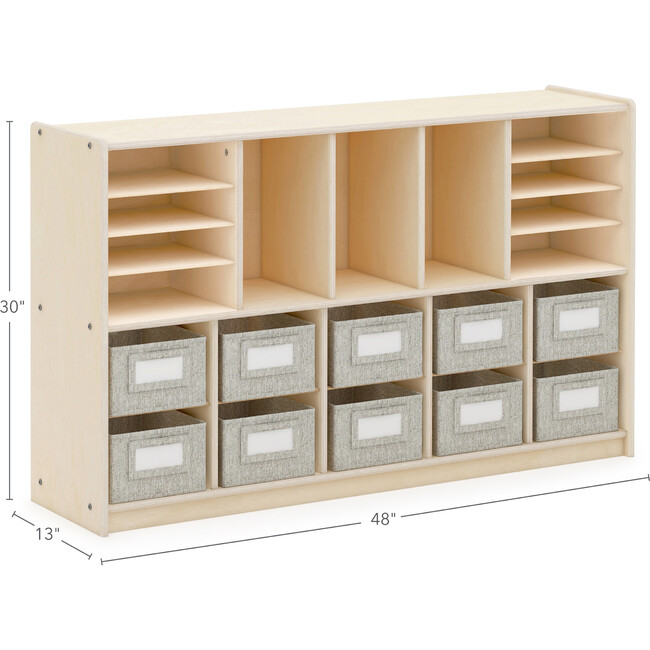 EdQ Shelves and 10 Bin Storage Unit 30" - Natural - Storage - 5