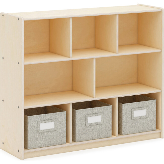 EdQ 3-Shelf 8-Compartment Storage 36" - Natural