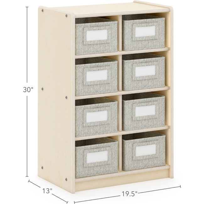 EdQ 8 Cubby Bin Storage Organizer 30" - Natural - Storage - 3