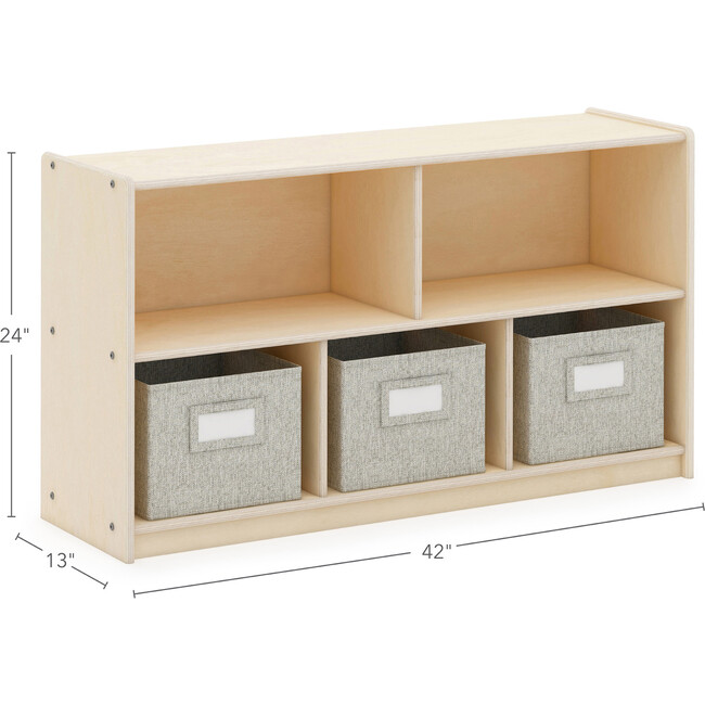 EdQ 2-Shelf 5-Compartment Storage 24'' - Natural - Storage - 4
