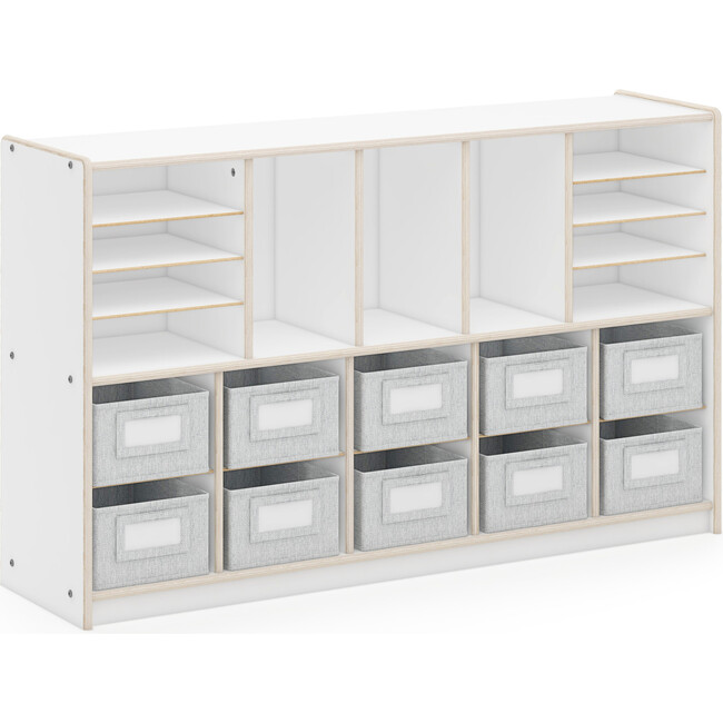 EdQ Shelves and 10 Bin Storage Unit 30" - White