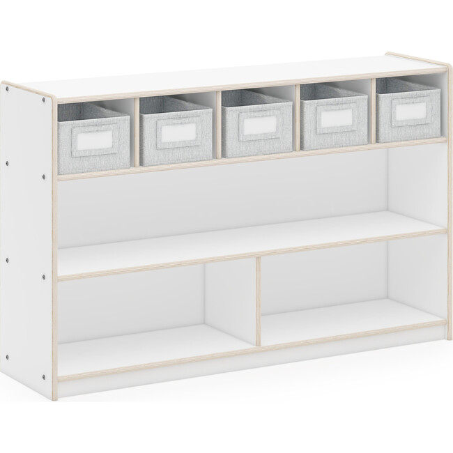 EdQ Shelves and 5 Bin Storage Unit 30" - White