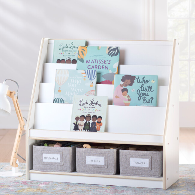 EdQ Book and Bin Display- White - Bookcases - 2