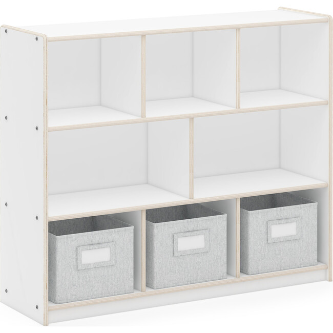 EdQ 3-Shelf 8-Compartment Storage 36"- White