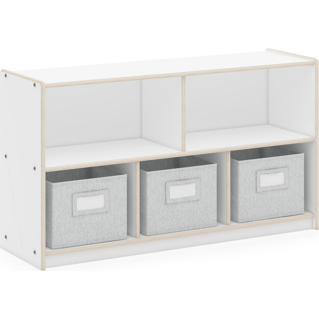 EdQ 2-Shelf 5-Compartment Storage 24'' - White