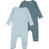 2 Pack Footies, Blue - Footie Pajamas - 1 - thumbnail