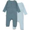 2 Pack Footies, Blue - Footie Pajamas - 2