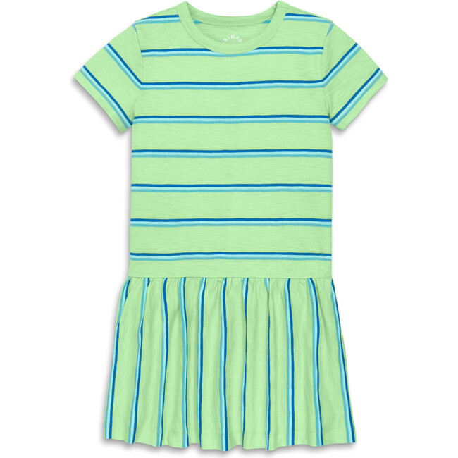 Short Sleeve Explorer Dress, Pistachio Multi Stripe