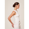 Women's Tatum Bralette Rib Stich Detail Racerback Tank, Ivory - Tank Tops - 3