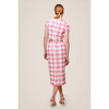 Women's Elena Plaid Short Sleeve Top, Pink & Ivory - Shirts - 2
