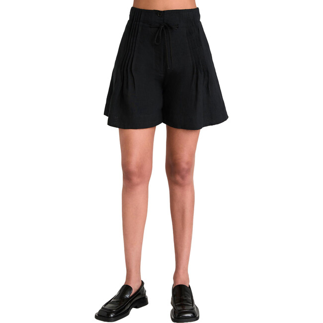 Women's Matin Pintuck Drawcord Short, Black