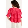 Women's Sol Short Ruffle Cuff Sleeve Smocked Top, Zinnia - Blouses - 4
