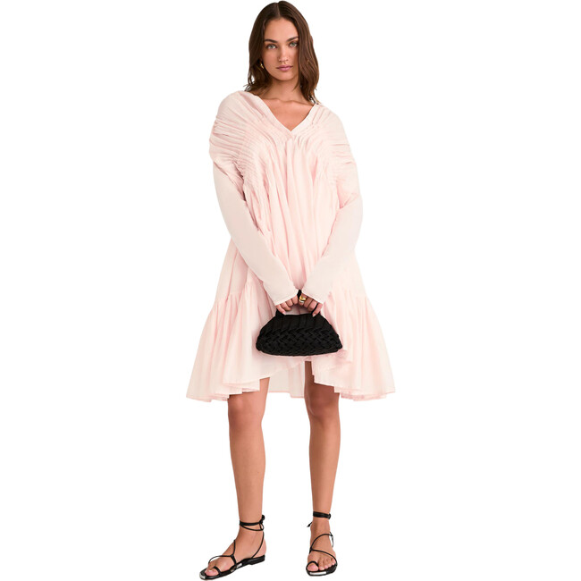 Women's Martel Long Sleeve Pleated Tired Maxi Dress, Blush