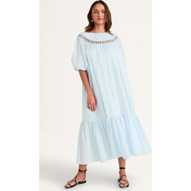 Women's Harmony Ruched Yoke Elbow Sleeve Dress, Air - Dresses - 2