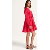 Women's Lasse Tie-Neck Puff Sleeve Gathered Tire Dress, Zinnia - Dresses - 2