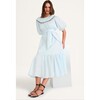 Women's Harmony Ruched Yoke Elbow Sleeve Dress, Air - Dresses - 5