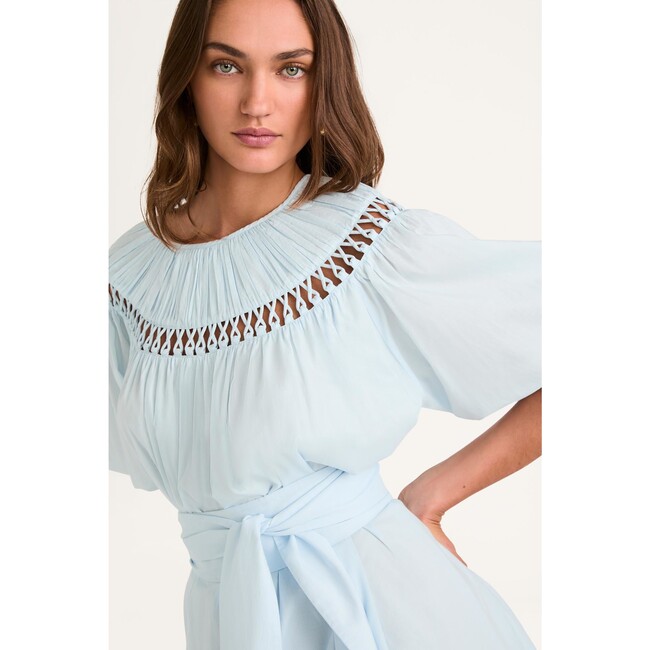 Women's Harmony Ruched Yoke Elbow Sleeve Dress, Air - Dresses - 6
