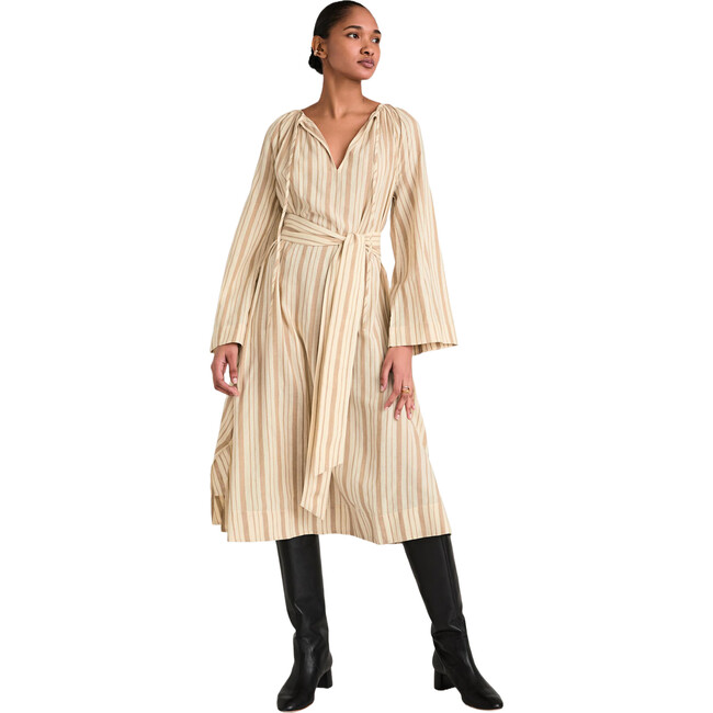 Women's Ami Yarn Dyed Stripe Kaftan Dress, Driftwood