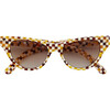 Suzy Rounded Cat Eye Sunglasses, Tortoise Checker - Sunglasses - 1 - thumbnail