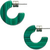 Muse Semi Hoops, Malachite - Earrings - 1 - thumbnail