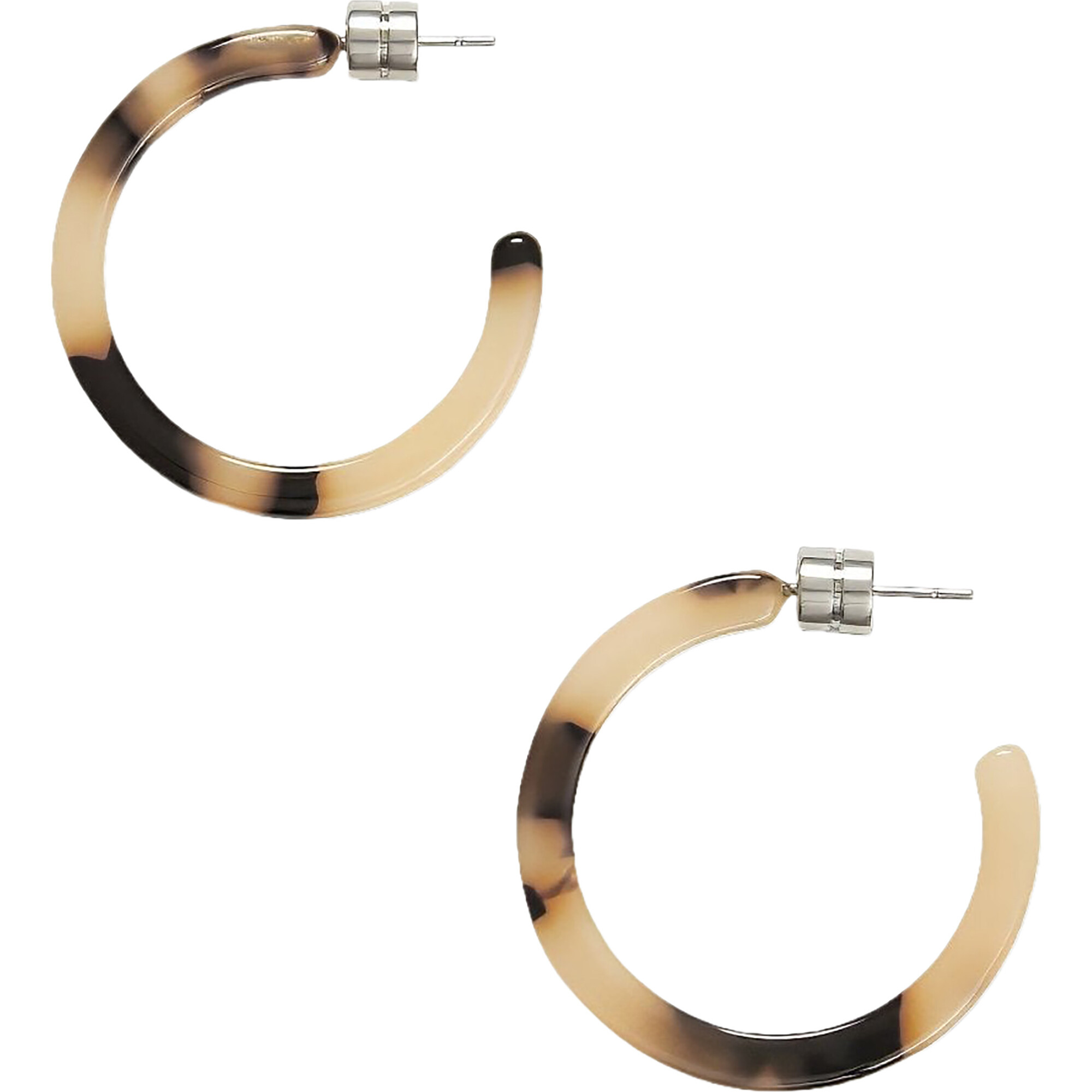 Mini Semi Hoops, Blonde Tortoise - Earrings - 1