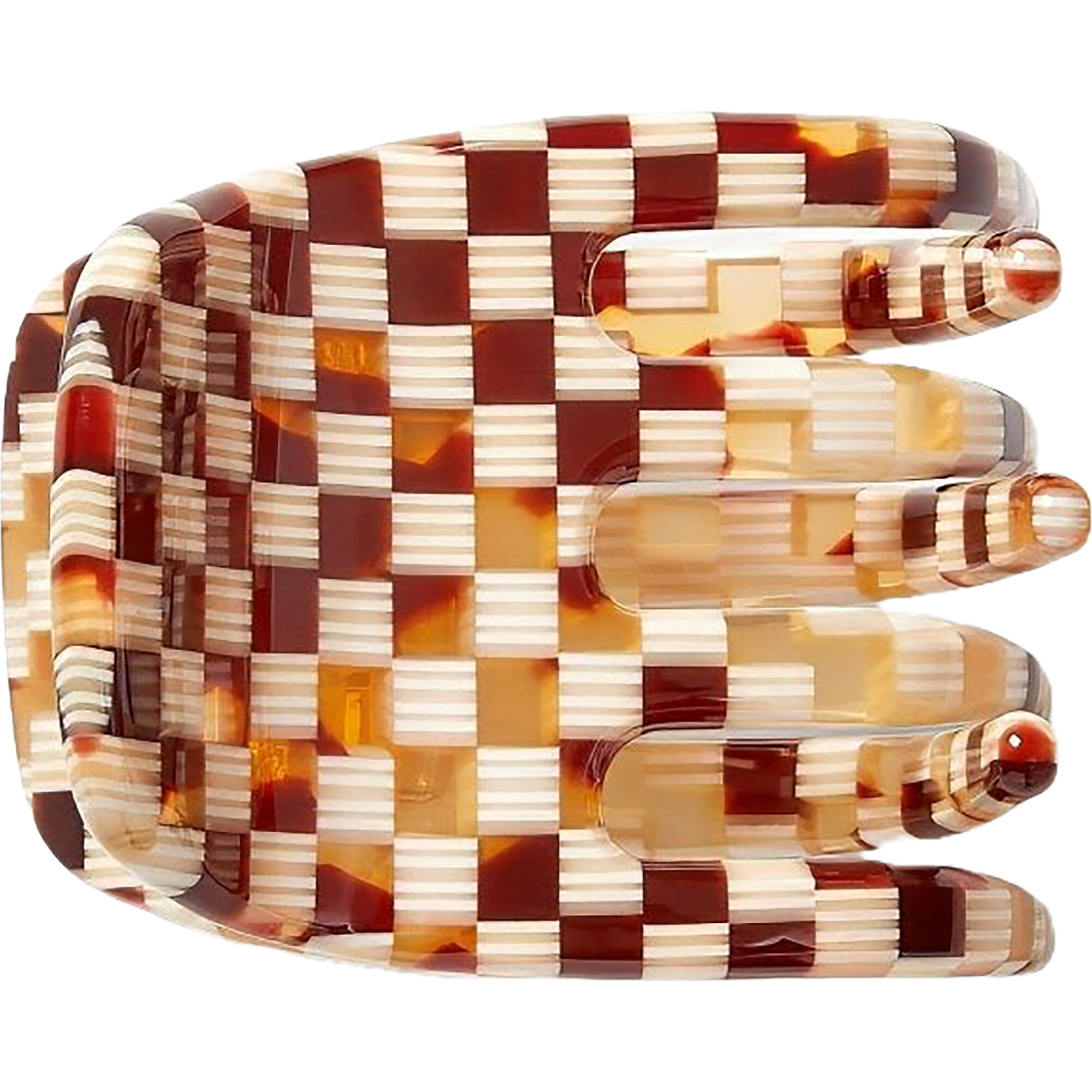 Mini Claw Hair Clip, Tortoise Checker - Hair Accessories - 1