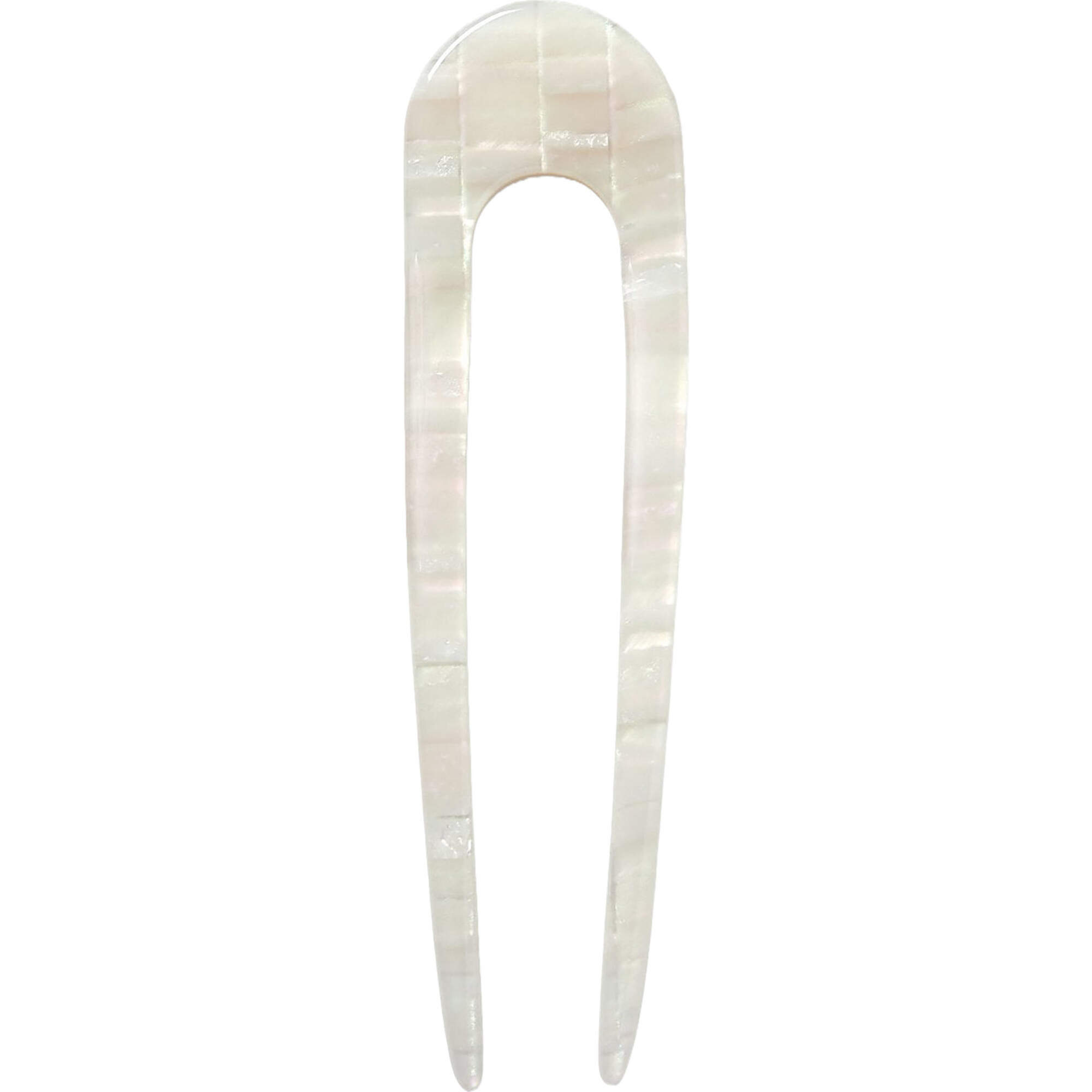 French Hair Pin, Opalite Shell Checker - Hair Accessories - 1