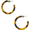 Mini Semi Hoops, Classic Tortoise - Earrings - 1 - thumbnail