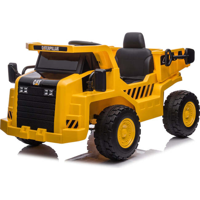 12V CAT Electric Dump Truck 1 Seater Ride-On (Yellow)