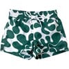 Cole Abstract Print Drawstring Boardies, Dark Green - Swim Trunks - 1 - thumbnail