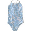 Nell Abstract Print OnePiece Swimsuit, Blue - One Pieces - 1 - thumbnail